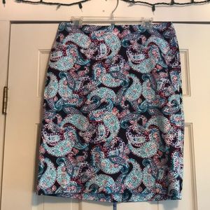 Talbots paisley pencil skirt